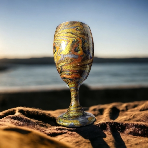 Hand Crafted Other - Marbled Honeycomb Goblet